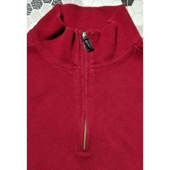 VTG Polo Ralph Lauren Mens Burgundy Quarter Zip Sz XL Pullover Sweater Mock Neck - Picture 2 of 13